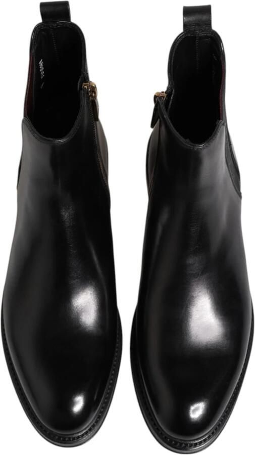 Dolce & Gabbana Zwarte Leren Mid Calf Ritslaarzen - Foto 3