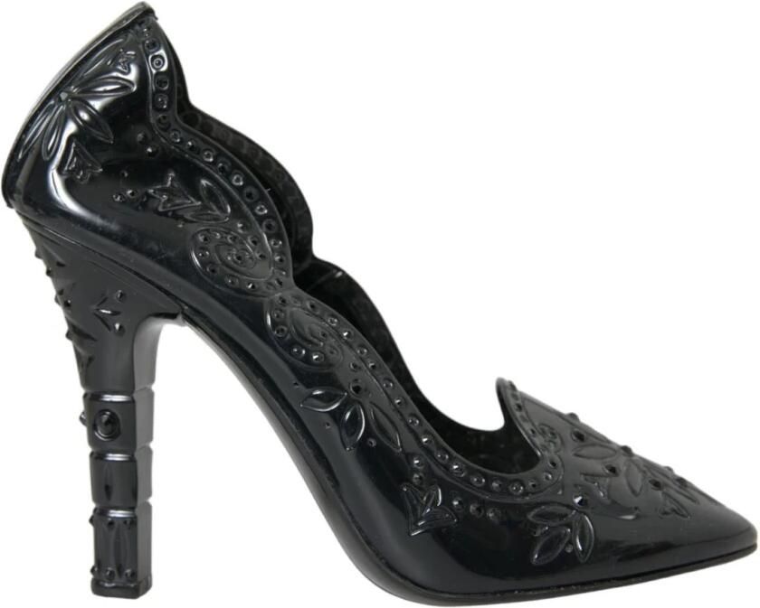 Dolce & Gabbana Zwarte Bloemen Patent Leren Pumps