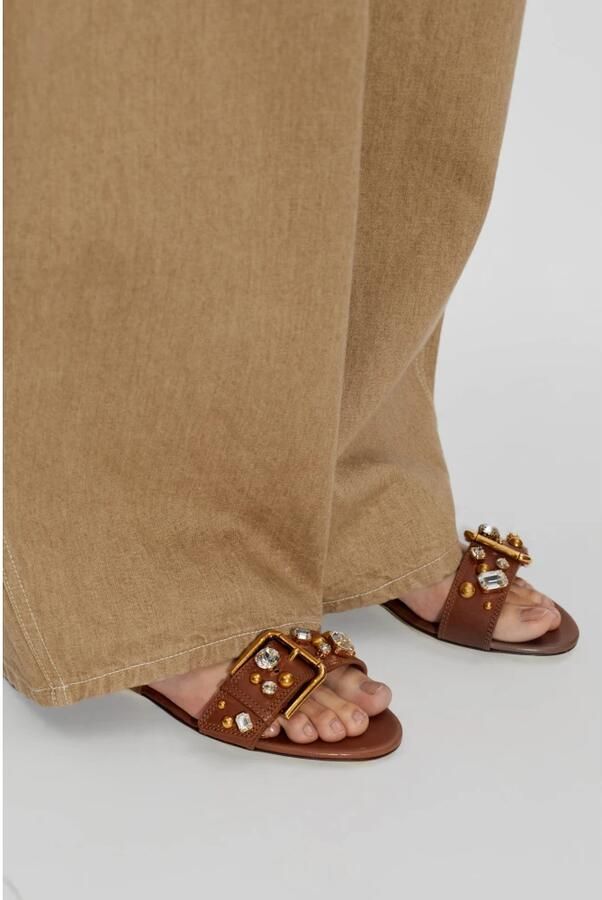 Dolce & Gabbana Cowhide Embellished Flat Slippers - Foto 2
