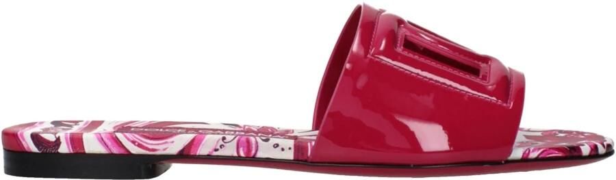 Dolce & Gabbana Platte sandalen van fuchsia roze en wit leer Pink Dames - Foto 2