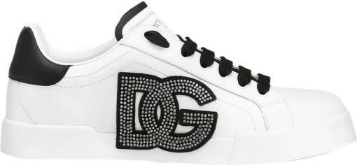 Dolce & Gabbana Crystal Embellished Leather Sneakers