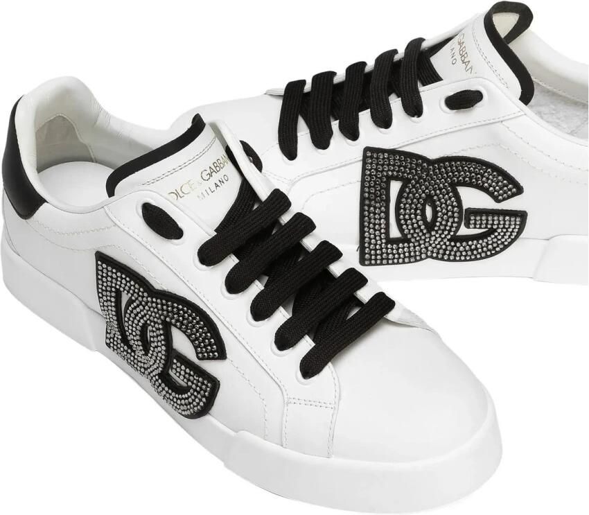 Dolce & Gabbana Crystal Embellished Leather Sneakers - Foto 2