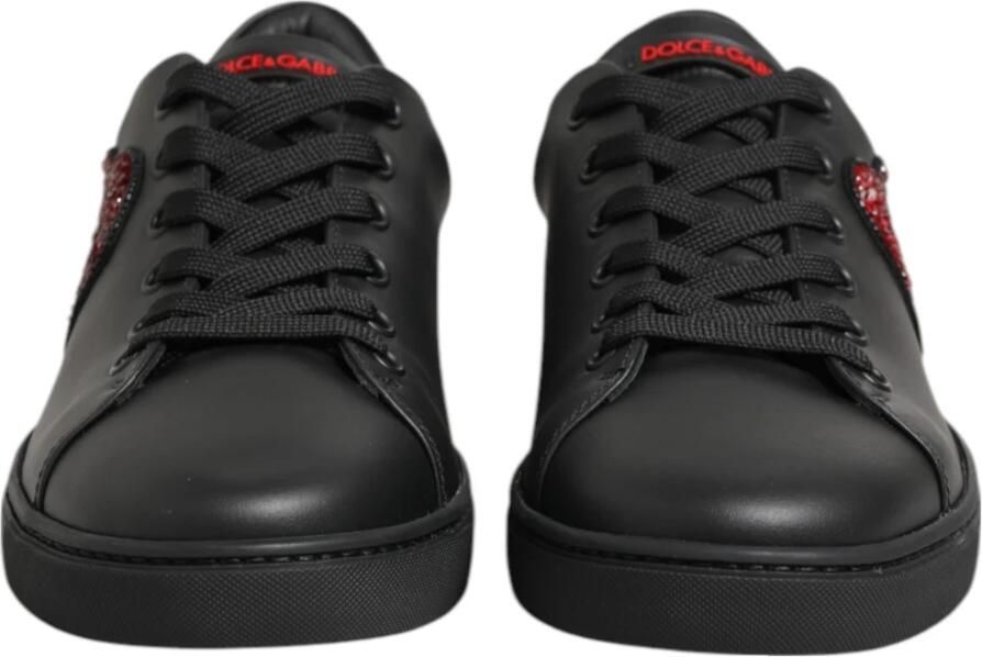 Dolce & Gabbana Studded Leren Sneakers met Vetersluiting Black - Foto 2
