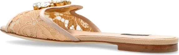 Dolce & Gabbana Crystal Lace Flat Sandalen - Foto 5