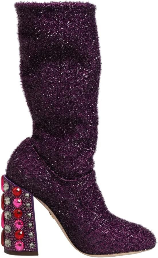 Dolce & Gabbana Crystal Lurex Fantasy Hoge Laarzen