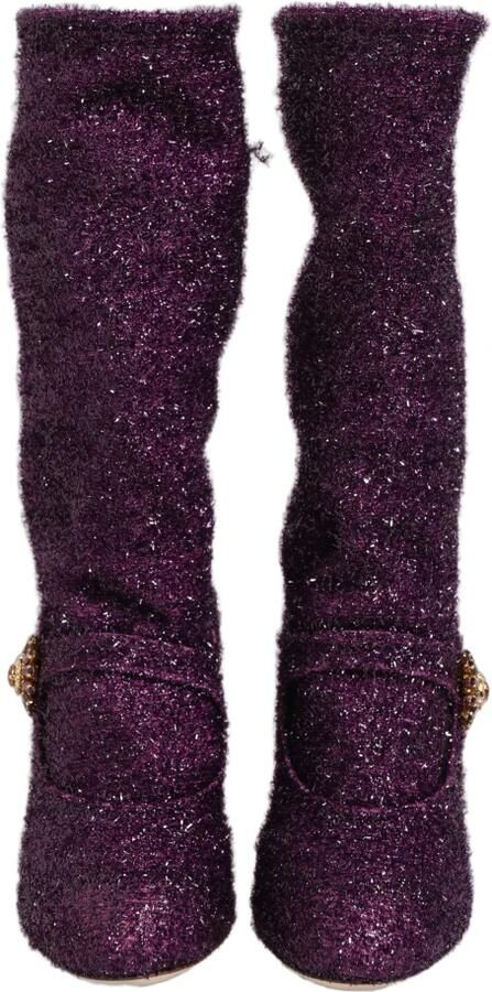 Dolce & Gabbana Crystal Lurex Fantasy Hoge Laarzen - Foto 6