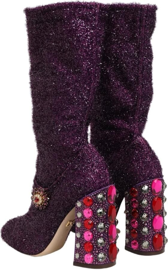 Dolce & Gabbana Crystal Lurex Fantasy Hoge Laarzen - Foto 3