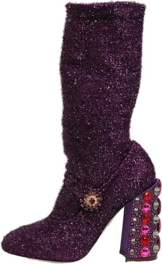 Dolce & Gabbana Crystal Lurex Fantasy Hoge Laarzen - Foto 4