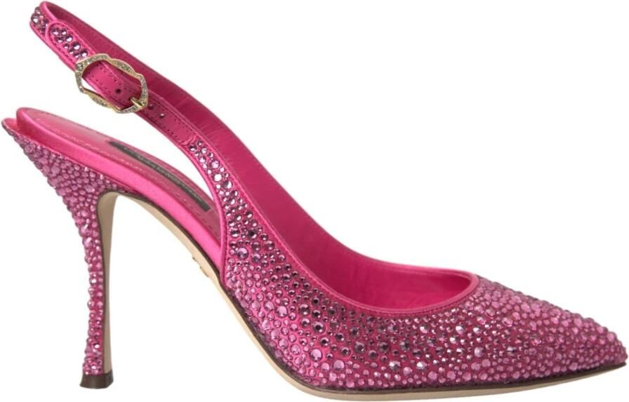 Dolce & Gabbana Roze Kristal Slingback Hakken Sandalen Pink Dames - Foto 2