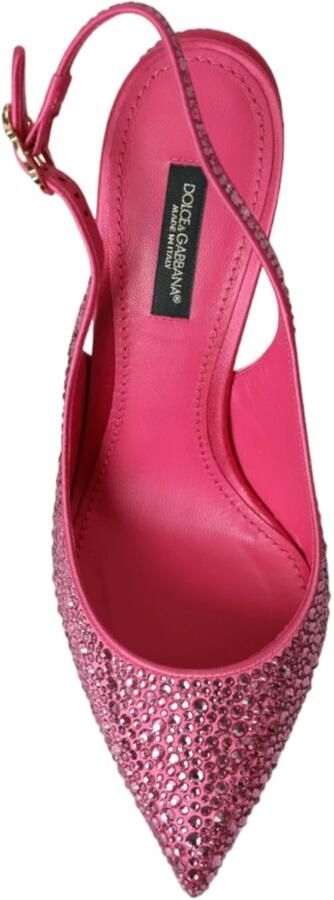 Dolce & Gabbana Roze Kristal Slingback Hakken Sandalen Pink Dames - Foto 3