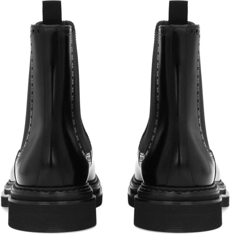 Dolce & Gabbana Kalfsleren Fussbett Merklabel Rubberen Zool Sandalen Black Heren - Foto 2