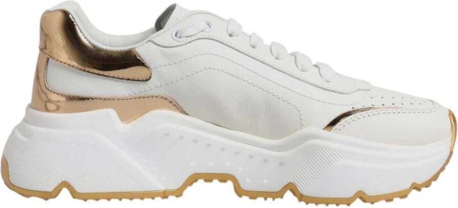 Dolce & Gabbana Wit Goud Lage Top Sneakers White Dames