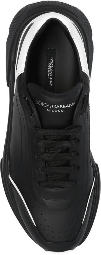 Dolce & Gabbana Italiaanse leren sneakers met oversized rubberen zool Black Heren
