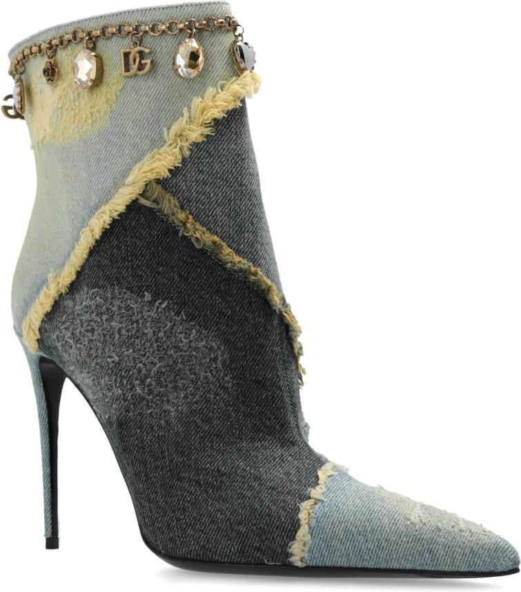 Dolce & Gabbana Denim enkellaarsjes met hakken - Foto 2