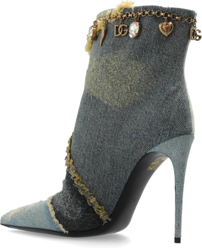Dolce & Gabbana Denim enkellaarsjes met hakken - Foto 3