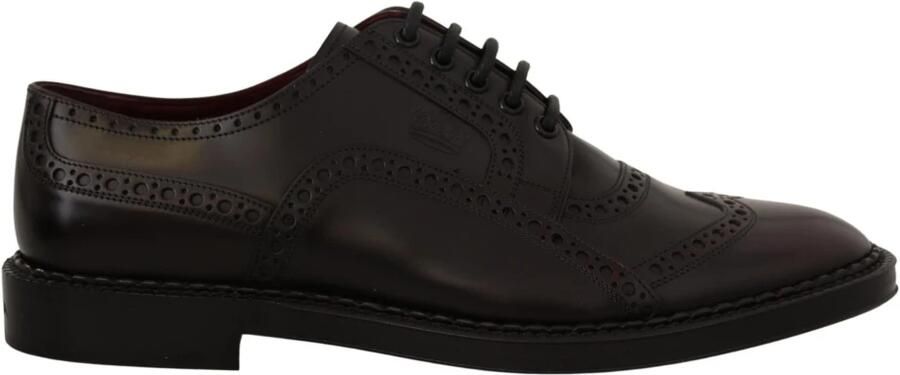 Dolce & Gabbana Leren Derbies Vetersluiting Geperforeerd Detail Black Heren - Foto 6