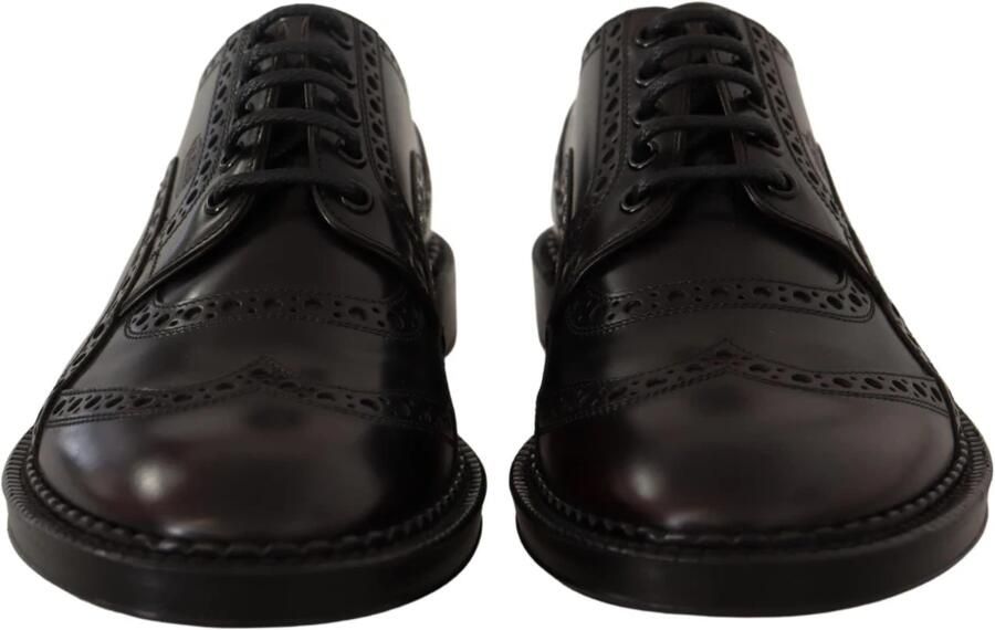 Dolce & Gabbana Leren Derbies Vetersluiting Geperforeerd Detail Black Heren - Foto 2
