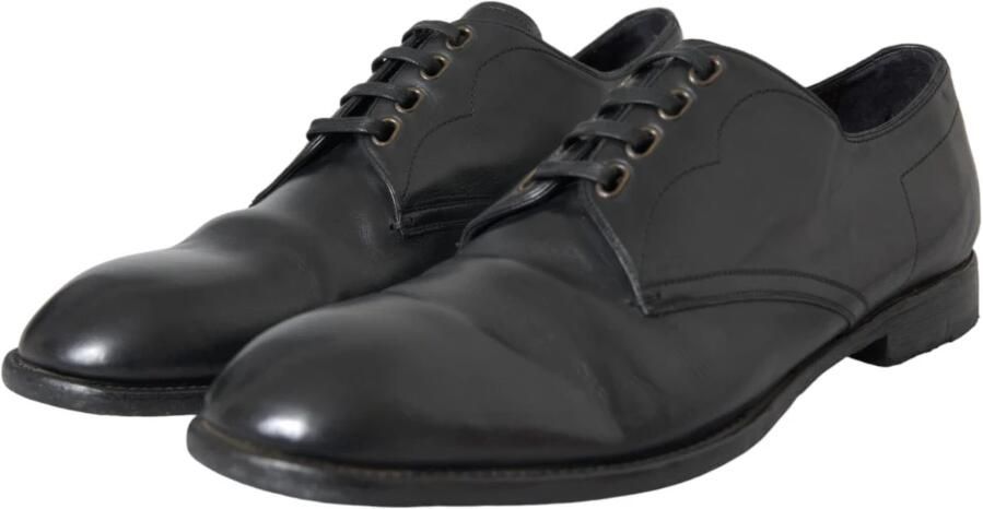 Dolce & Gabbana Zwarte Leren Derby Schoenen Black Heren - Foto 6