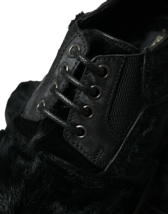 Dolce & Gabbana Leren Bont Lace Up Derby Dress Shoes - Foto 3