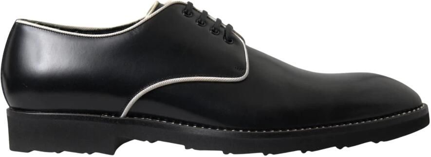 Dolce & Gabbana Zwart Witte Leren Formele Schoenen