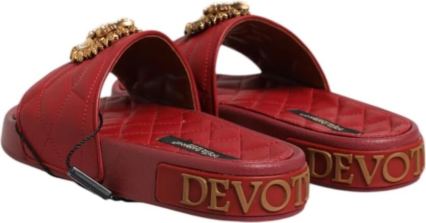 Dolce & Gabbana Devotion Matelassé leren slippers met hartmotief - Foto 2