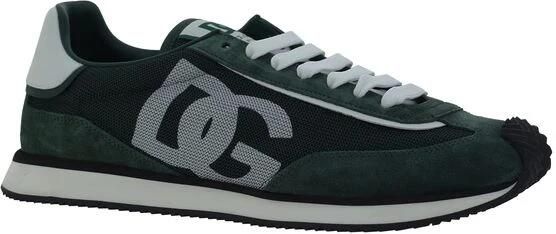 Dolce & Gabbana Groene Suède Mesh Aria Sneakers Green Heren