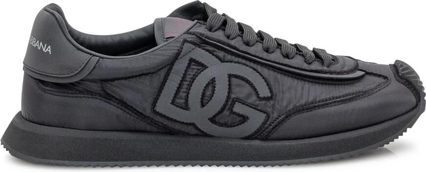 Dolce & Gabbana Zwarte Nylon Suède Veterschoenen - Foto 2