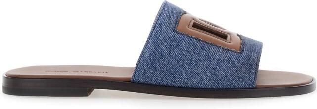 Dolce & Gabbana DG Cutout Denim Sliders