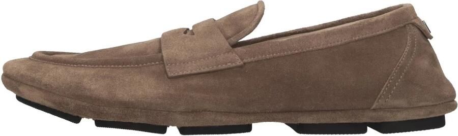 Dolce & Gabbana Suede Driver Schoenen met DG Logo Brown Heren
