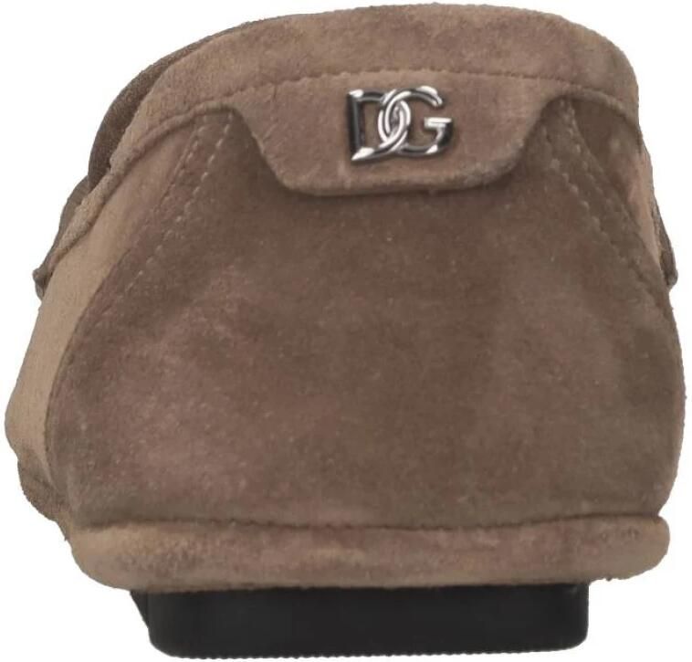 Dolce & Gabbana Suede Driver Schoenen met DG Logo Brown Heren - Foto 2