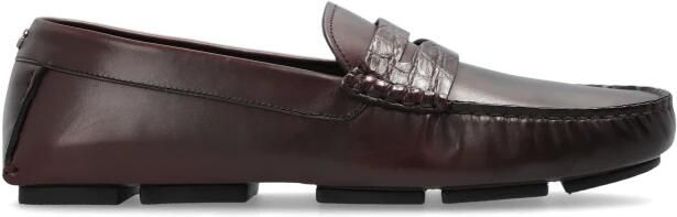 Dolce & Gabbana Driver Calfskin Slipper met krokodillen inzetstukken