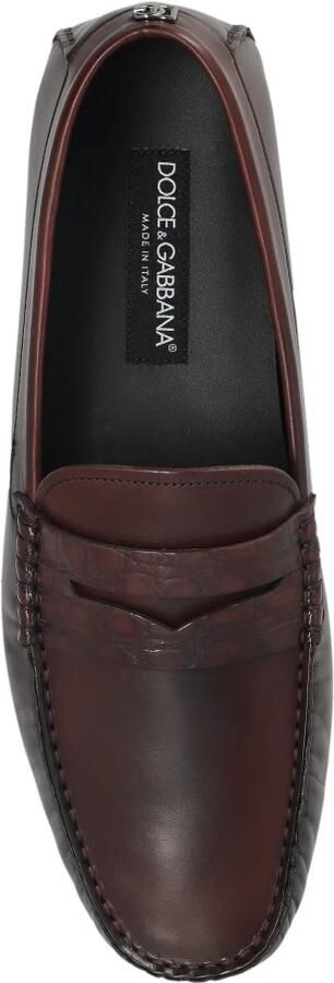 Dolce & Gabbana Driver Calfskin Slipper met krokodillen inzetstukken - Foto 4