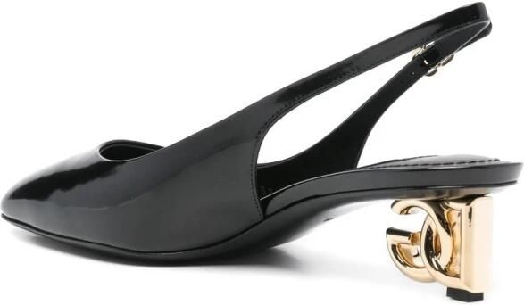 Dolce & Gabbana Zwarte Patentleren Slingback met DG Hak Black Dames - Foto 4