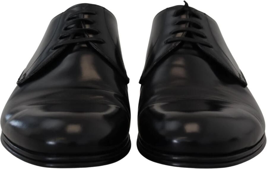 Dolce & Gabbana Zwarte Leren Formele Jurkschoenen Italiaanse Stijl Black Heren - Foto 8