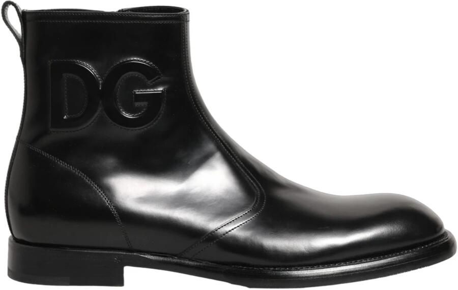 Dolce & Gabbana Enkelboots met Logo in Reliëf