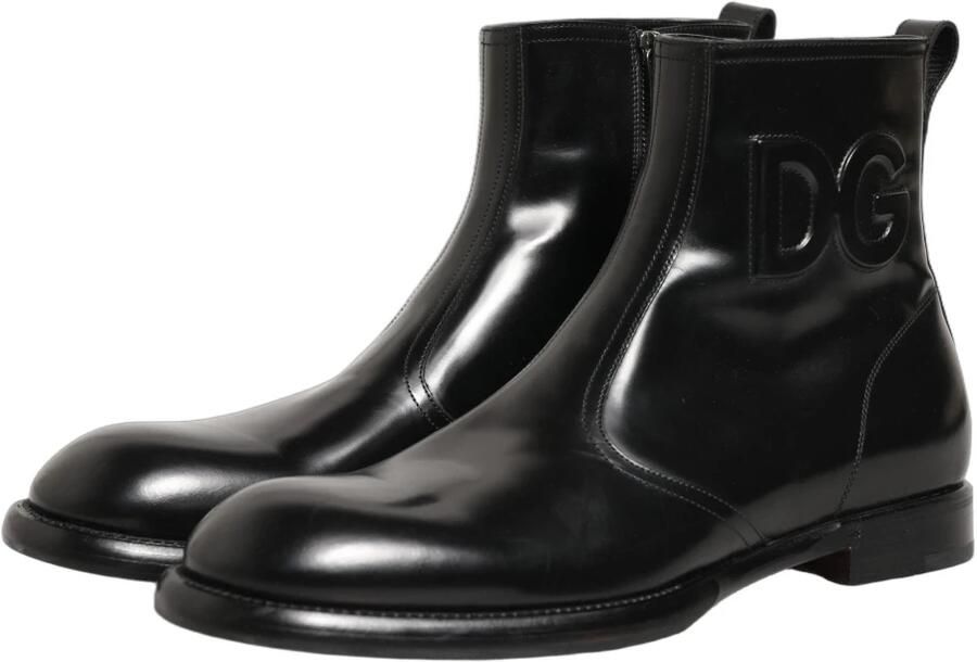 Dolce & Gabbana Enkelboots met Logo in Reliëf - Foto 5