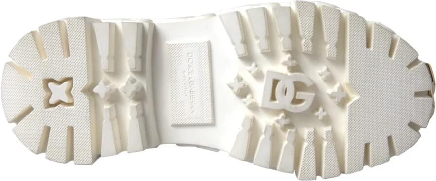 Dolce & Gabbana Witte Leren Rubber Enkellaarzen White Dames - Foto 8