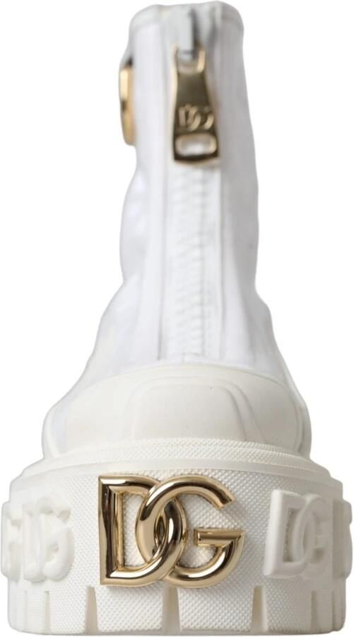 Dolce & Gabbana Witte Leren Rubber Enkellaarzen White Dames - Foto 7