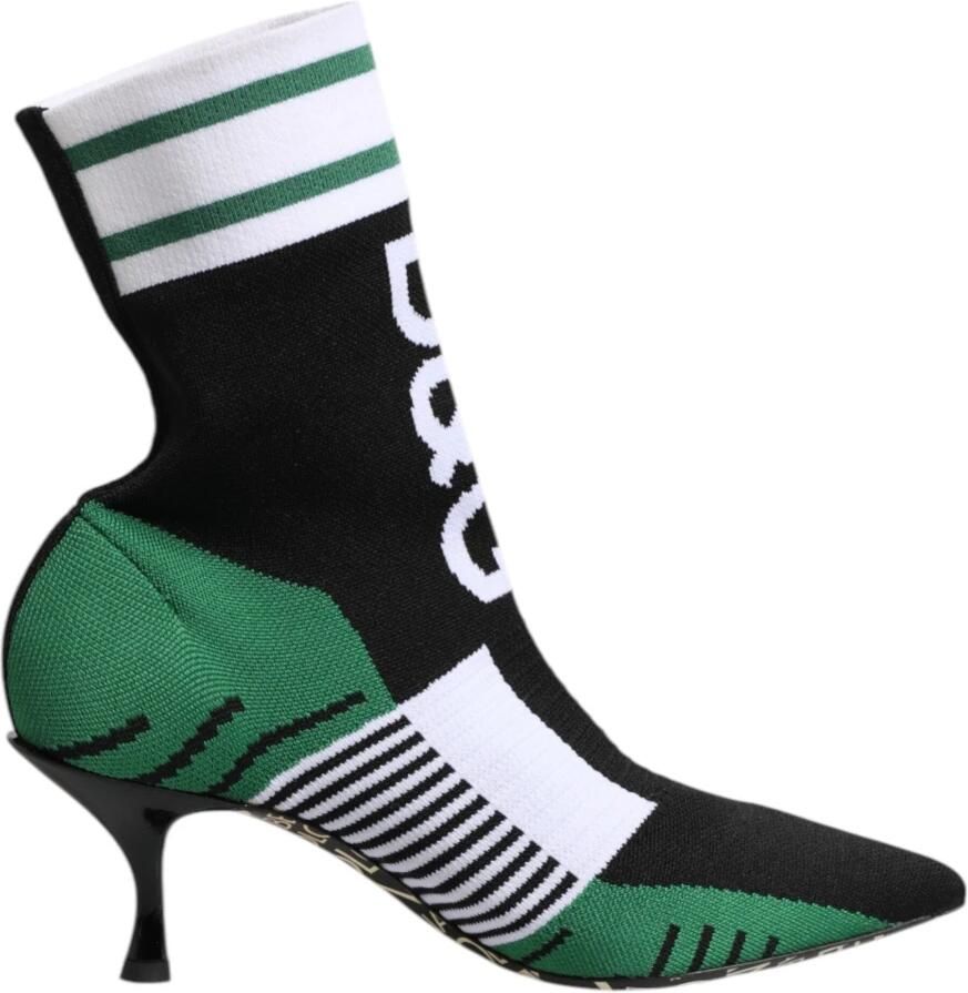 Dolce & Gabbana Groene Stretch Sok Stijl Enkellaarzen
