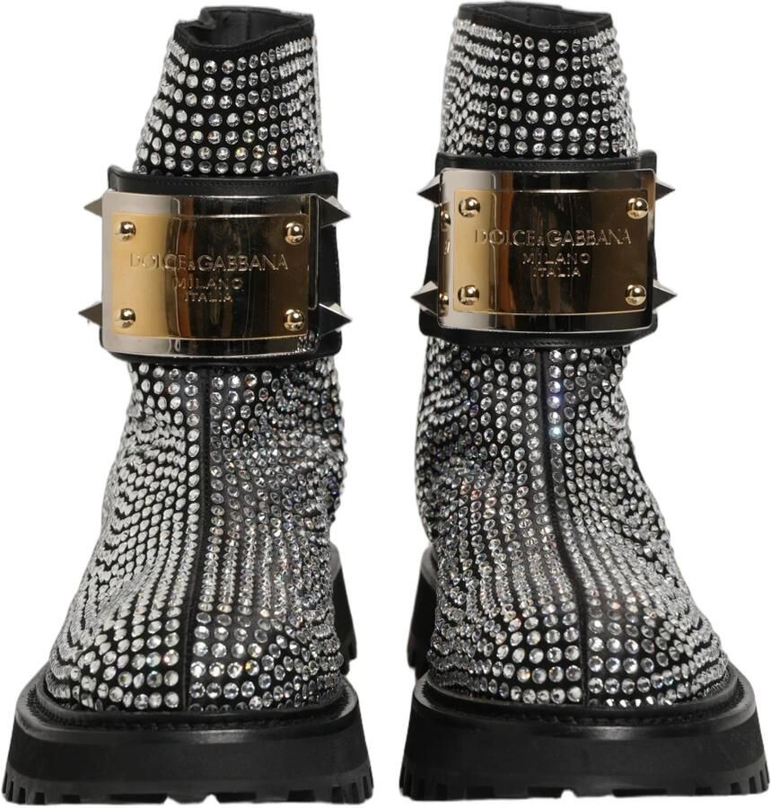 Dolce & Gabbana Enkellaarsjes met kristallen - Foto 2