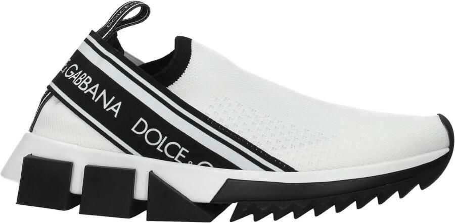 Dolce & Gabbana Elastische Technische Stof Sneakers Zwart Wit Multicolor Dames - Foto 3