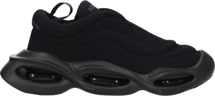 Dolce & Gabbana Zwarte Wave Lace Up Sneakers Polyester Black Heren