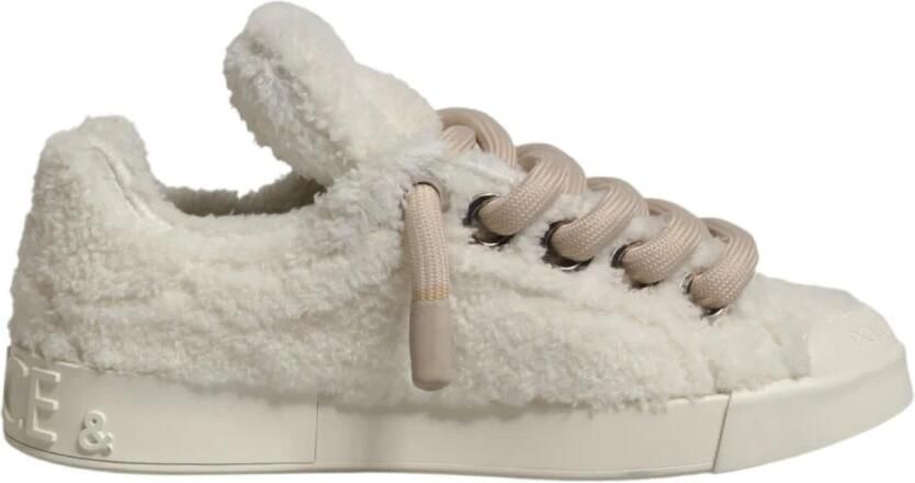 Dolce & Gabbana Faux Shearling Lage Sneakers