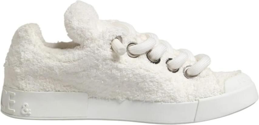 Dolce & Gabbana Faux Shearling Low Top Sneakers