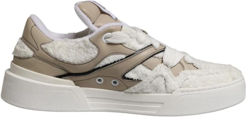 Dolce & Gabbana Faux Shearling Low Top Sneakers