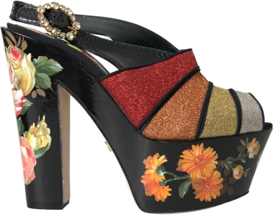 Dolce & Gabbana Multicolor Floral Crystal Platform Sandalen Multicolor Dames - Foto 3