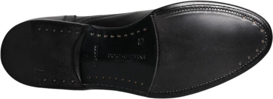 Dolce & Gabbana Zwarte Leren Wingtip Formele Schoenen Black Heren - Foto 2