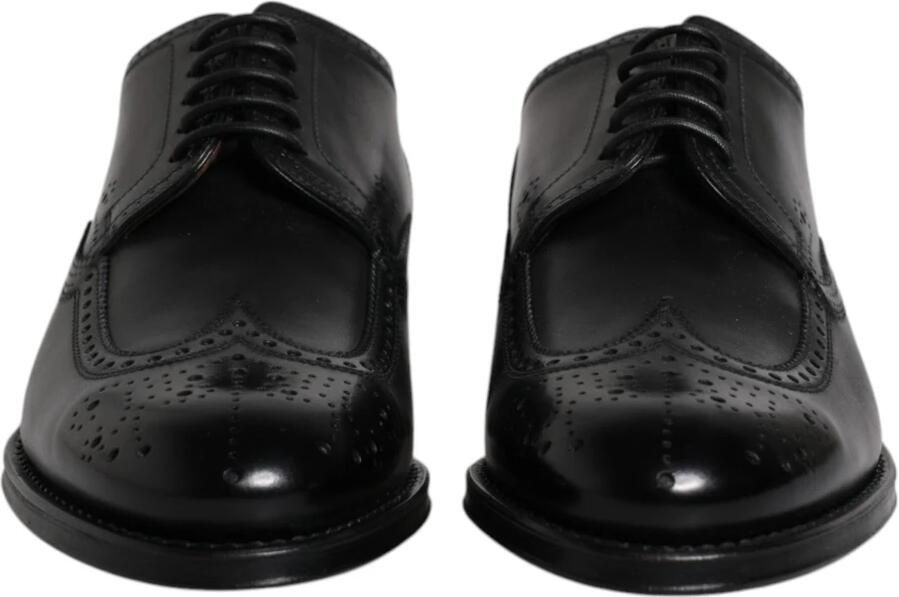 Dolce & Gabbana Zwarte Leren Wingtip Formele Schoenen Black Heren - Foto 3