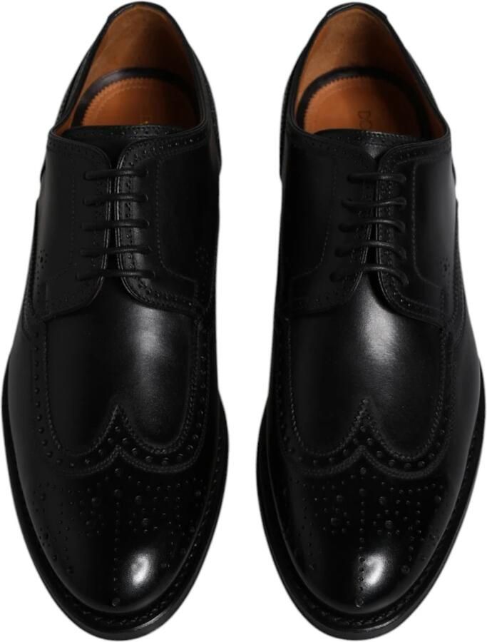 Dolce & Gabbana Zwarte Leren Wingtip Formele Schoenen Black Heren - Foto 2