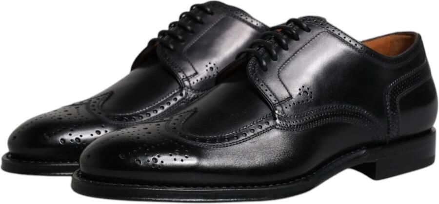 Dolce & Gabbana Zwarte Leren Wingtip Formele Schoenen Black Heren - Foto 5